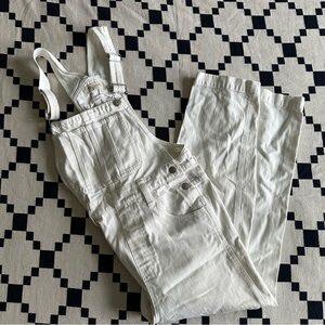 100% Cotton Madewell Straight-Leg Overalls in Tile White